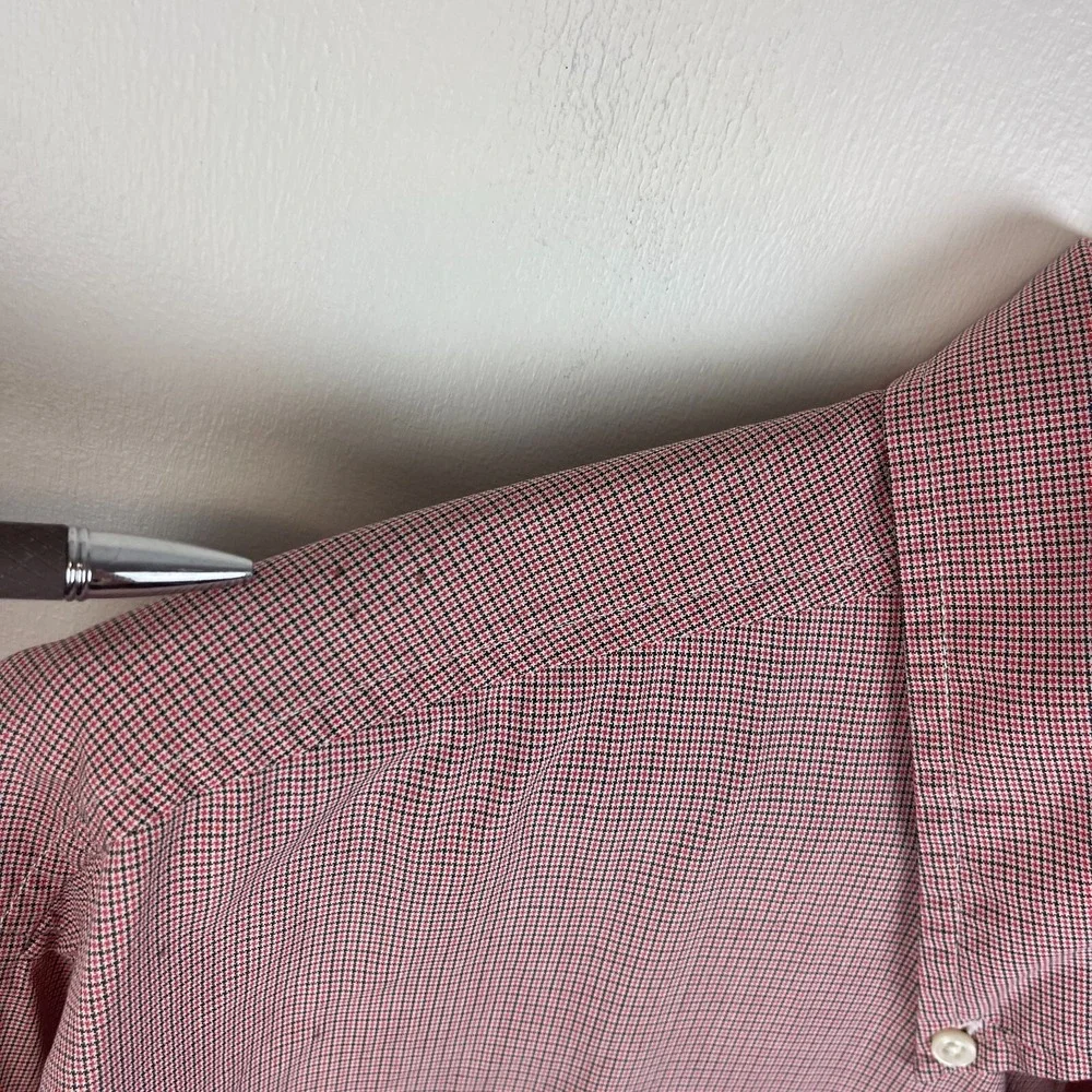 VTG 90s J Crew Oarsman Mens‎ L Cotton Long Sleeve Button Down Red Check *Read